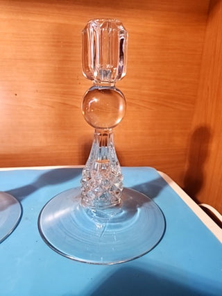 Vintage tiffan, elegant u s glass betsy, ross pinafor queen ann candlesticks