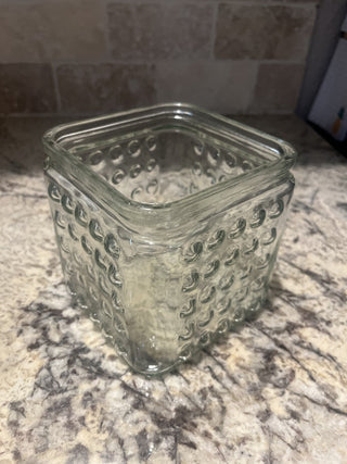 Square Glass Jar with Bumps RCD
