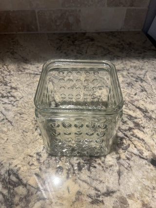 Square Glass Jar with Bumps RCD