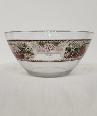 The Friendly Village,  9" glass bowl, Johnson Bros Christmas RCD|128620