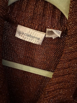 Liz Claiborne Cardigan Metallic Copper  MTS
