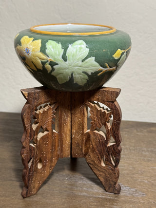 Vtg Carved Teak Wood Folding Plant Stand MTS|81113