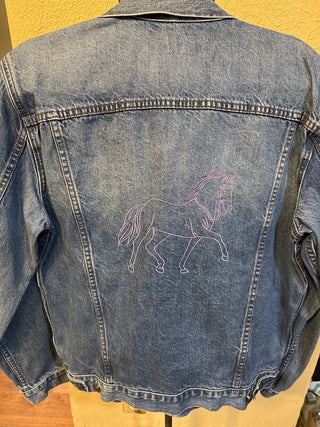 Embroidered jacket purple Horse  Size M. #SM RCD|67514