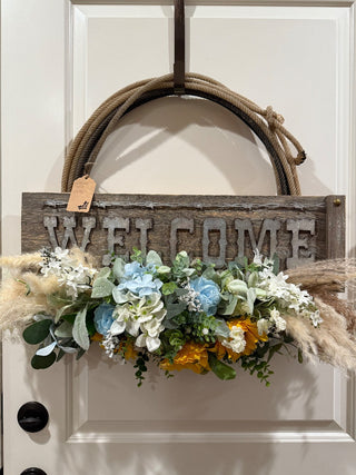 Welcome lasso wreath RCD