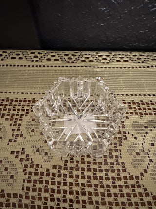 Vintage Mikasa Crystal Snowflake Trinket Dish - RCD|126040
