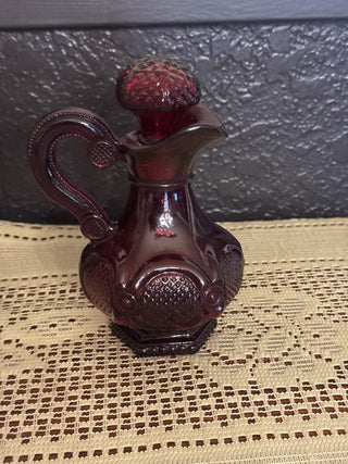 Vintage Avon Ruby Red Cape Cod glass Cruet - RCD
