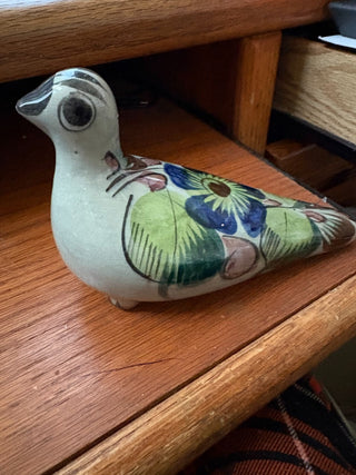 Vtg. Mexican Tonala Pottery Bird Figurine 6.5" long x 5" tall