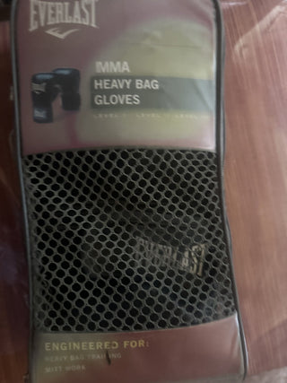 Everlast MMA Black Striking Training Gloves Boxing Heavy Bag Mitt Work L/XL #47 VV MTS