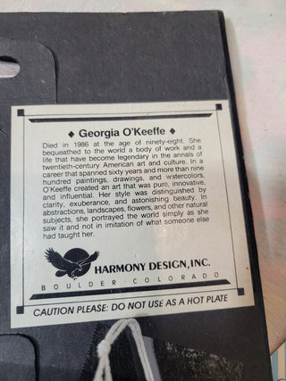 8" Sq Georgia O'Keeffe "Grey Line" Wall Tile RCD