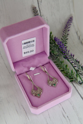 925 Vtg Ornate Dangle Earrings|151550