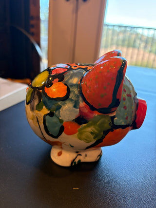 Ceramic Piggy Bank - multi colored|118434
