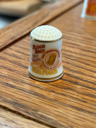 Vtg Thimble -Franklin Mint Porcelain "Bloch Bros Mail Pouch" RCD