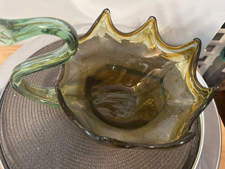 Art Glass Swan Clear Green Large MTS