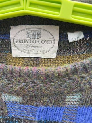 JP vintage men's knit sweater Pronto Uomo Firenze, made in Italy SIZE 52L