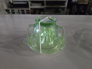 Uranium glass juicer set, 2 pieces. RCD