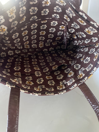 Large Brownw Flowers VERA BRADLEY Bag|96694