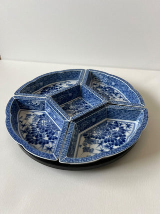 Japanese blue and white appetizer platter lazy susan|52029