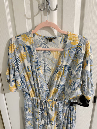 Spiaggia Dolce Hawaiian Palm Print Maxi Dress/Cover-Up Size Large RCD