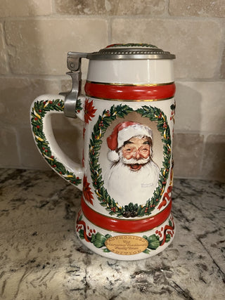 Norman Rockwell Christmas/Jolly Santa Beer Stein RCD|130500