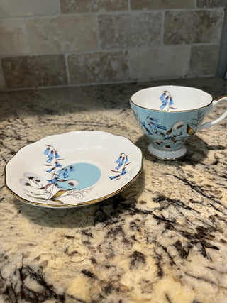 (24) Royal Albert 1950’s Festival Blue Floral Tea Cup & Saucer RCD|72252