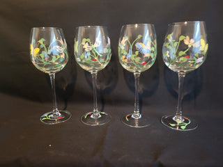 Set of 4 - Lenox Butterfly Meadow Wine Glasses RCD