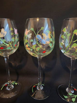 Set of 4 - Lenox Butterfly Meadow Wine Glasses RCD