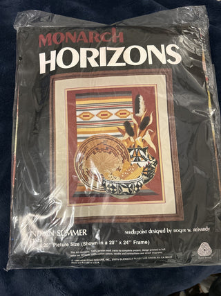 #91 NEW vintage 1980 Monarch Horizons "Indian Summer" needlepoint kit designed by Roger W. Reinardy