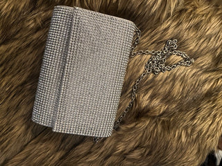 MJ93-Evening Purse-silver jeweled-MTS