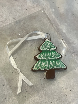Handcrafted Clay Snowy Christmas Tree Ornament | Gift Tag RSV|129703
