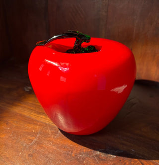 Large handblown/forged glass red apple NM MTS