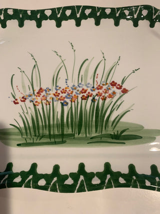 ZANOLLI Italy Hand painted tray w/handles