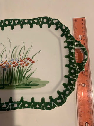 ZANOLLI Italy Hand painted tray w/handles