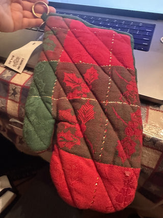 Holiday Oven Mitt with brass holder #62 VV MTS|133422
