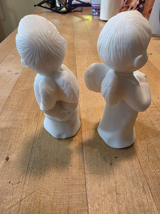 MTS 2 x Vintage White Solid Singing Angels (Italy)|124107