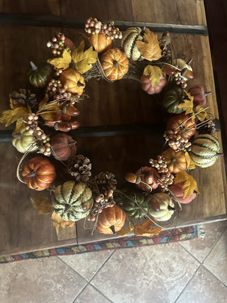 Handcrafted Fall front door Wreath approx 17" #62 VV MTS|126325
