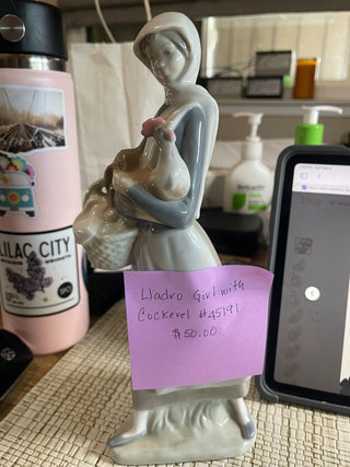 Lladro Girl with Cockerel #45191