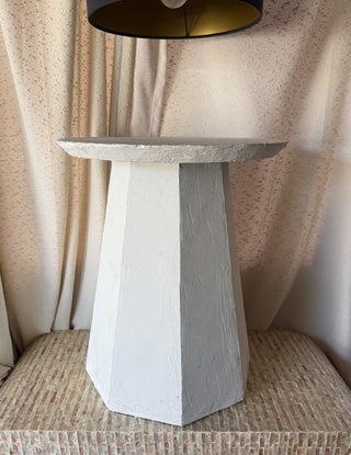 Plastered Octagon Side Table