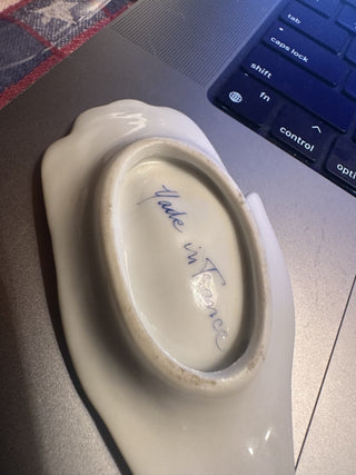 Vintage Floral Ceramic Hand Ring painted #62 VV MTS|127416