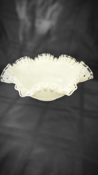 Vintage Fenton Silver Crest ruffled edge bowl|100229