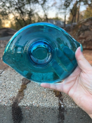 Viking Bluenique Cyclone Hurricane Shape Freeform Bowl