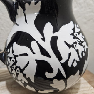 Black & White Floral Pitcher Vase (BRI)|46791