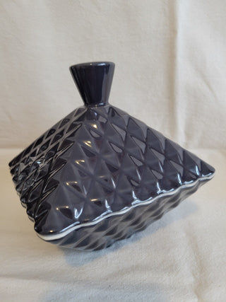 West Elm Dark Grey Diamonds Square Trinket Box w/Lid RCD