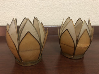 Capiz Lotus Candle Holder as-is RSV
