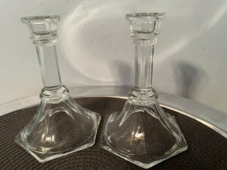 Candle Sticks Glass 6" SET MTS