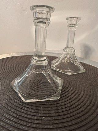 Candle Sticks Glass 6" SET MTS