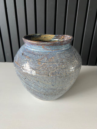 Vintage blue pottery vase RSV|119153
