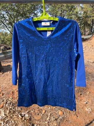 Quacker Factory Blur Sequin Top Size XS