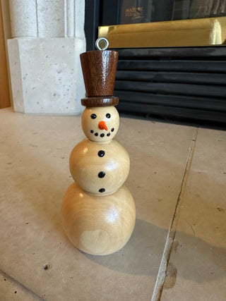 Woodturner Snowman - made of maple (body) and walnut (hat) RCD|73981