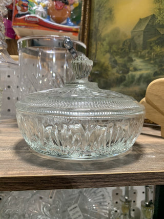 Clear Avon Candy Dish w/ Lid - RSV
