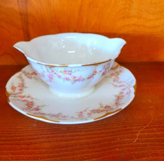 Haviland (Varenne) Floral Gravy Bowl w/ Plate- RSV
